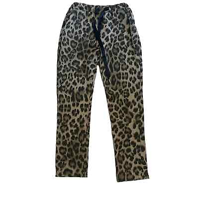 #ad Baci Fashion Leopard Print Sweat Pants Straight Leg Size Medium New with Tags $39.00