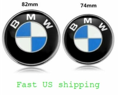 #ad #ad 2PC Front Hood Rear Trunk 82mm 74mm for BMW Badge Emblem 51148132375 $14.99