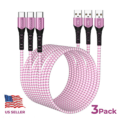 #ad 3Pack Pink USB C Cable FAST Charger Cord for Pixel 8 7 Pro 7A 6 Motorola Moto G $10.95