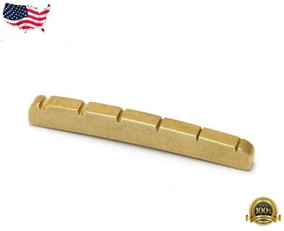 #ad BRASS GUITAR NUT 43MM SLOTTED FOR STRATOCASTER TELECASTER CURVED Bottom $6.52