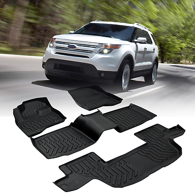 #ad TPE Rubber Car Floor Mats For 11 14 Ford Explorer Bench Seating $71.42