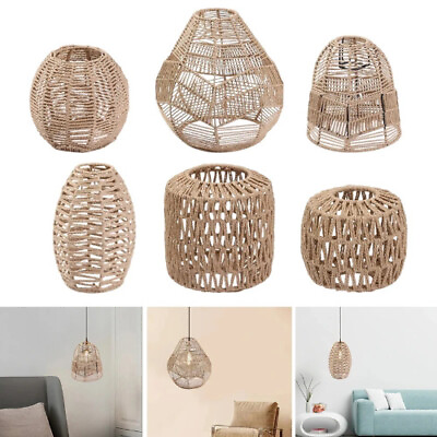 #ad Lamp Shade Paper Wicker Lampshade Light Fixture Chandelier Pendant Lights Cove $11.03
