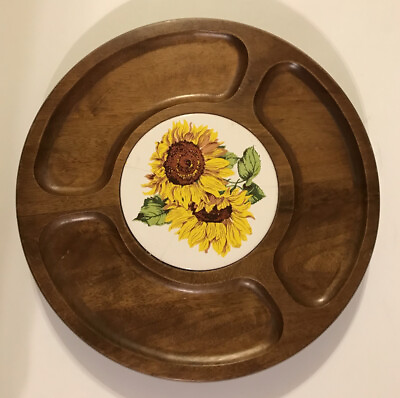 #ad Gailstyn Sutton Wood And Ceramic Portable Lazy Susan 14 In.diameter $24.00