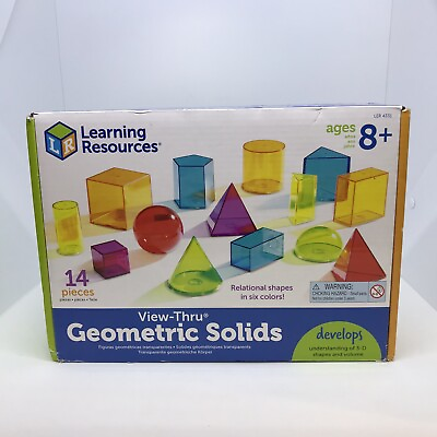 #ad Learning Resources View Thru Geometric Solids 14 Pieces. Brand New Opened Box $19.99