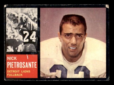 #ad 1962 Topps Football #52 Nick Pietrosante GD *e1 $2.50