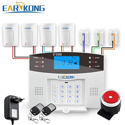 #ad Security Alarm Wired Wireless GSM Home Burglar 433MHz Remote Control System $139.85