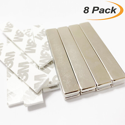 #ad 8X Powerful Bar Magnets Adhesive Backing Neodymium Magnets Rare Earth Metal $14.59