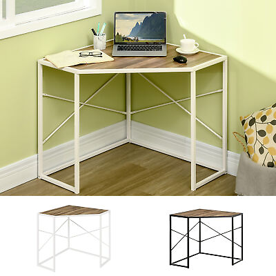 #ad Corner Desk Triangle Computer Desk with Steel Frame for Small Space $67.99