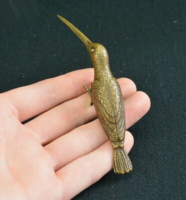 #ad Chinese Solid Brass Bird Figurine Statue Collectibles Decor Ornamental Deco $18.00