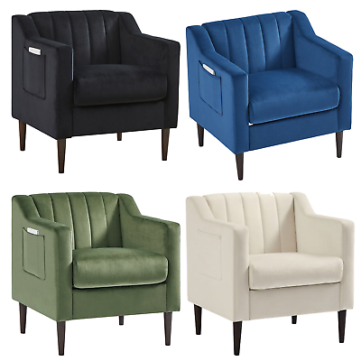 #ad Modern Upholstered Chair Velvet Fabric Single Sofa Comfy Living Room Armchair $189.61
