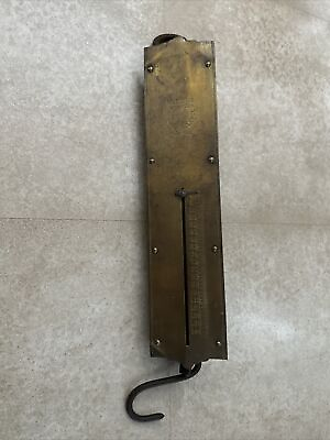 #ad Vintage Chatillon Brass amp; Iron Improved Spring Balance Hanging Scale 150 Pounds $17.21