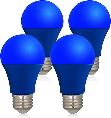 #ad LED Blue Color Light Bulb A19 E26 Base Blue Bulbs 9W 60W Equivalent Blue L $13.15