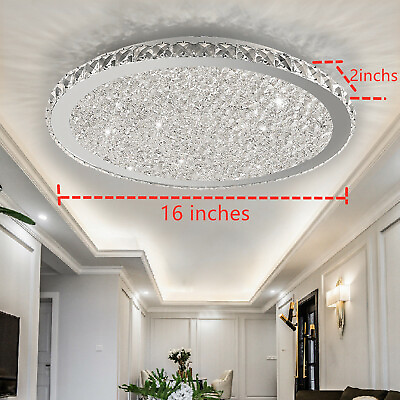 #ad 30W Modern Crystal LED Ceiling Light Fixture Pendant Lamp Flush Mount Chandelier $52.87