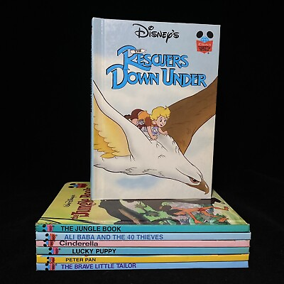 #ad 6x VINTAGE Disney Books Classic 1990s Childrens Kids Hardcover World Of Reading AU $20.36