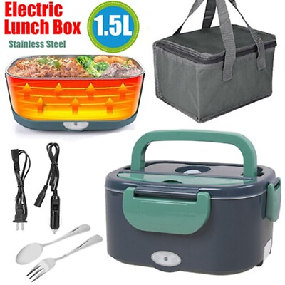 #ad 40w Heating Lunch Box Microwavable 304 Stainless Steel Bento Portable Insulation $39.99