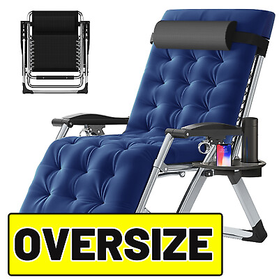#ad Hamp;ZT Oversized Zero Gravity Chairs XL Ergonomic Recliner Folding Reclining Chair $113.99