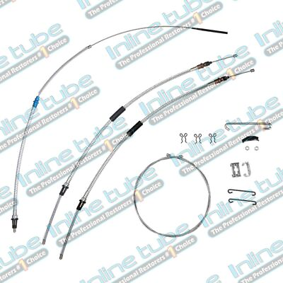 #ad 1964 1965 1966 1967 Chevrolet Chevelle Parking Brake Cable Set Pg Man Oe Steel $119.00