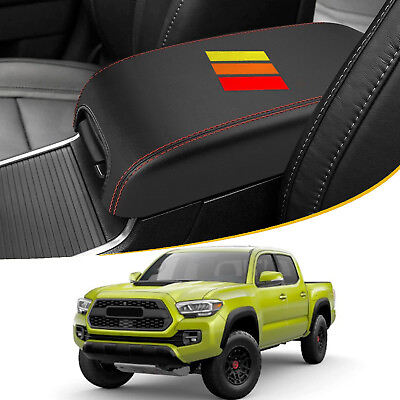 #ad For 2016 2023 Toyota Tacoma TRD Off Road Red Stitch Center Console Armrest Cover $17.85