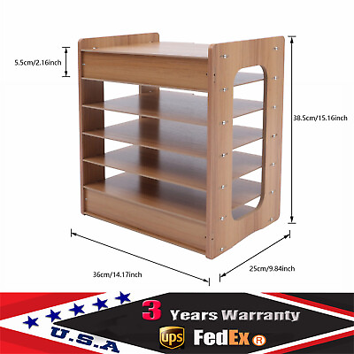 #ad 7 Tiers Desk File Organizer Holder Office A4 Paper Letter Tray Document Storage $22.80