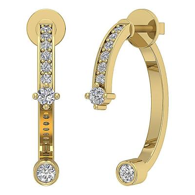 #ad I1 G 0.25 Ct Genuine Diamond Fashion Earring For Women 14K Yellow Gold Appraisal $334.39