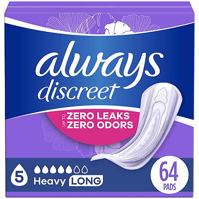 #ad Always Discreet Incontinence Pads Heavy Absorbency Long Length $25.76