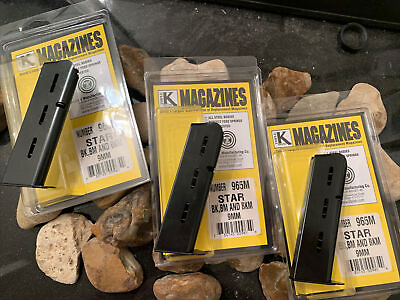 #ad 3 Pack FITS STAR BK BM AND BKM 9MM PISTOLS Mag 8RD MAGAZINE Mags $116.00