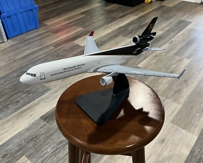 #ad Rare model desk plane pilot Swiss Air UPS N38WF N28OUP large Wood model Boeing $420.00