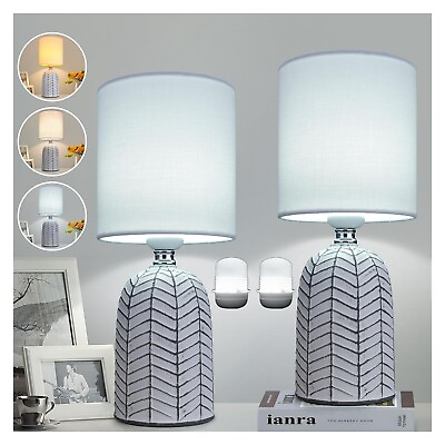 #ad AIDENOEY Small Table Lamp for Bedroom Bedside Desk Lamps Set of 2with 3 Way ... $64.77