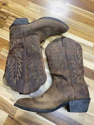 #ad Used Ariat Women#x27;s #x27;Heritage#x27; Distressed Brown Cowgirl Boots 10001021 6.5 B. $32.50