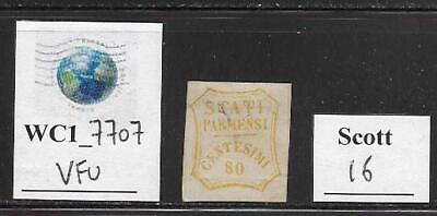 #ad WC1 7707. ITALY ANTIQUE STATES:PARMA. Valuable 1859 stamps. Scott 16. Used $99.99