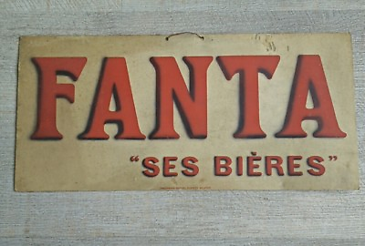 #ad Beer Fanta Sign Advertising Antique Marcel Schmitt Belfort 1900#x27;s $279.22