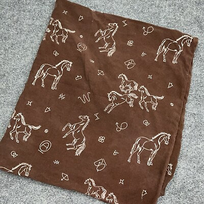#ad VTG Horse Embroidery handmade Corduroy Floor Blanket Baby Boy Girl 40quot;x50quot; $24.00