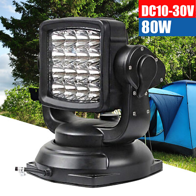 #ad 360° Rotate Boat 10000LM Remote Control Spotlight Marine Searchlight Magnetic $271.32