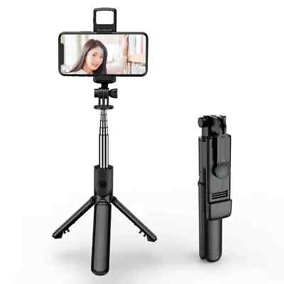#ad 360° Selfie Stick Tripod Stand Remote Bluetooth for iPhone 15 14 Pro Max Android $14.99