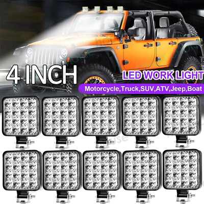 #ad 10PCS 48W LED Work Light Truck Off Road Tractor Flood Lights Lamp 12V 24V Square $48.65