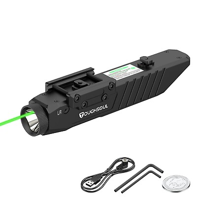 #ad TOUGHSOUL 1450lm Tactical Flashlight amp; Laser Sight for M Lok amp; Picatinny Rail $58.49