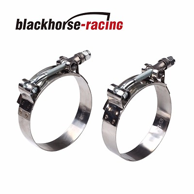 #ad 2PC For 2#x27;#x27; Hose 2.24quot; 2.56quot; 301 Stainless Steel T Bolt Clamps 57mm 65mm $6.97