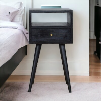 #ad Solid Wood Nightstand Bedside Table Bed End Table w Storage Drawer $199.99