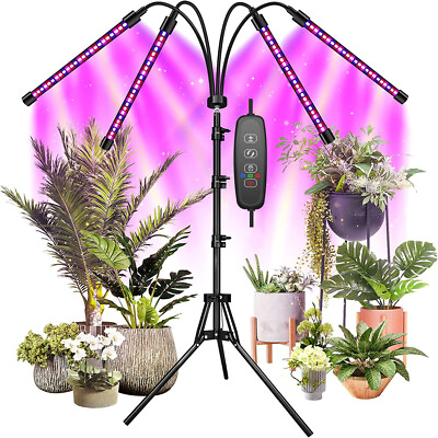 #ad LED Grow Light with Stand for Indoor Plants Full Spectrum Plant Grow Lamp 4 Head $20.68