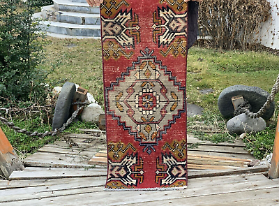 #ad Vintage Turkish Oushak Handmade Geometric Wool Farmhouse Antique Area Rug 2x3 Ft $70.34