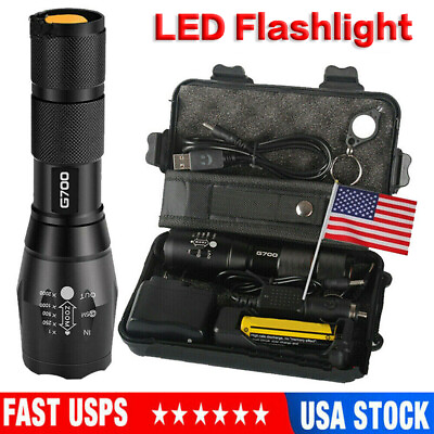 #ad 50000lm Genuine Lumitact G700 LED Tactical Flashlight Military Grade Torch Zoom $19.99