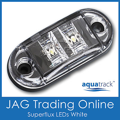 #ad 12V SUPERFLUX LED WHITE MARKER LIGHT CLEARANCE LAMP Boat Trailer Truck Caravan AU $15.35