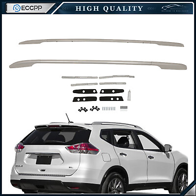 #ad For 14 19 Nissan Rogue Roof Rack Side Rail Cargo Luggage Carrier Aluminum Silver $78.09