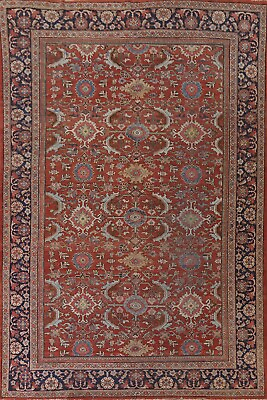#ad Antique Living Room Rug 8x11 ft.Pre 1900 Evenly Low Pile Vegetable Dye Mahal Rug $2538.60