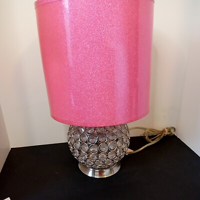 #ad Accent crystals girls bedside lamp with sparkle pink shade $116.25