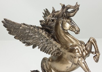 #ad 11quot; Pegasus Horse Rearing Greek Mythology Statue Sculpture Bronze Finish $93.15