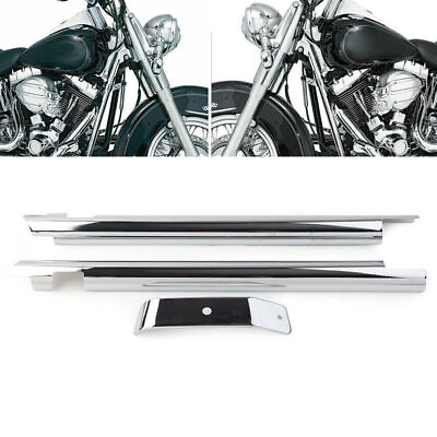 #ad Frame Cover Front Chrome Down Tube Cover For Harley Softail Fat Boy Twin Cam $54.02