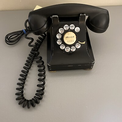 #ad Vintage Bell System Western Electric Phone Black Rotary F1 Desk Top Telephone $50.00