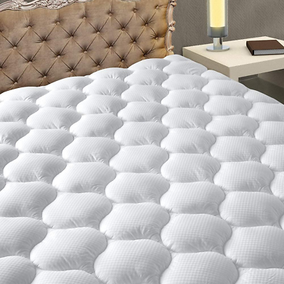 #ad Bedding Quilted Fitted Queen Mattress Pad Cooling Breathable Fluffy Soft Mattres $56.70