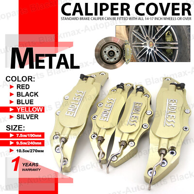 #ad 4Pcs Set Gold Metal ENDLESS Universal Style Brake Caliper Cover front rear kit $44.99